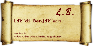 Ládi Benjámin névjegykártya